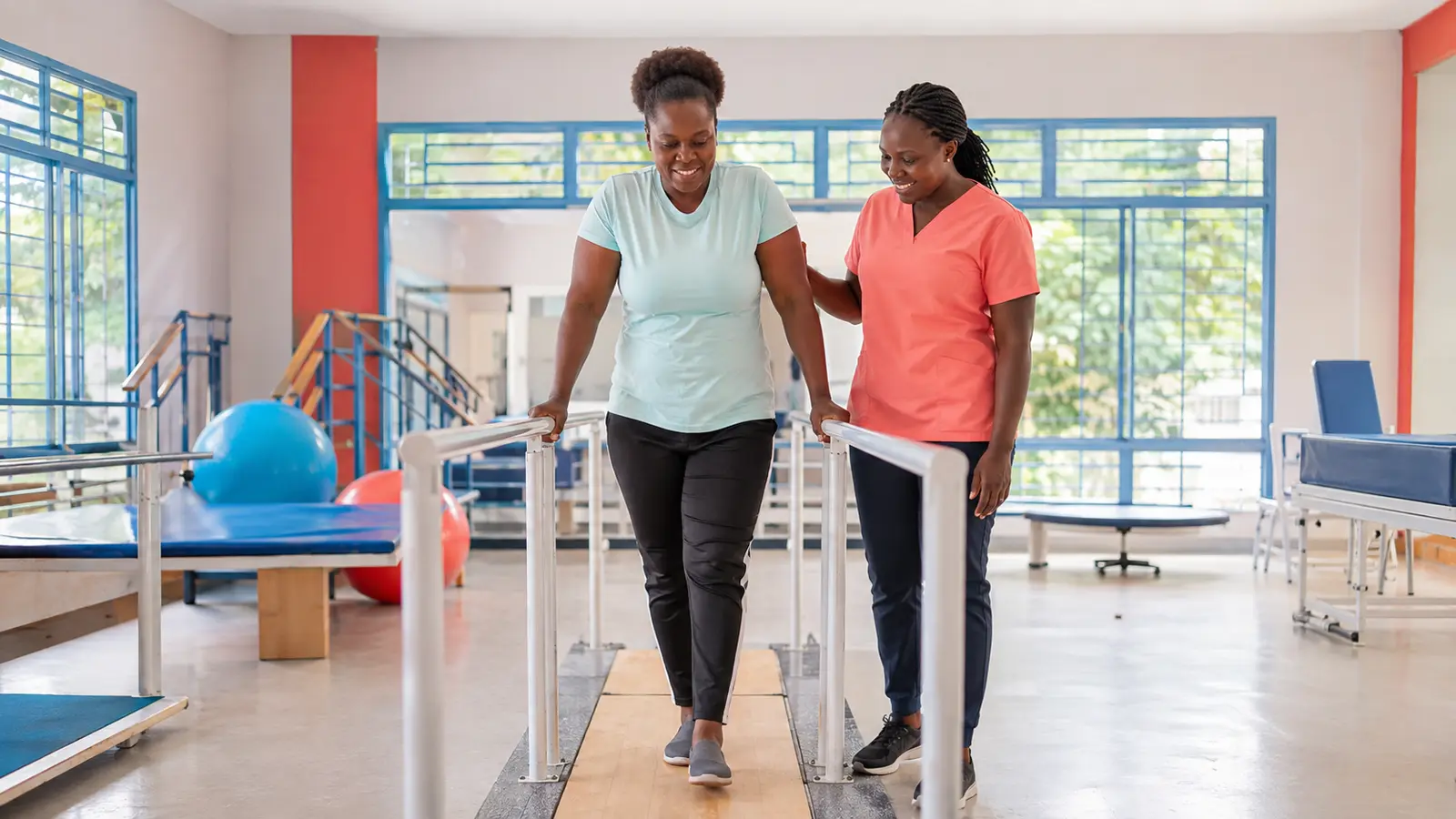 A Ugandan rehabilitation session supporting mobility and recovery